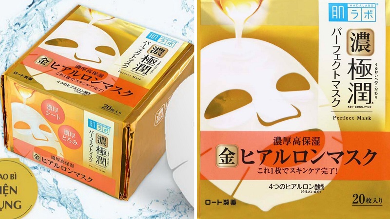 Bao bì của mặt nạ dưỡng ẩm Hada Labo Koi-Gokujyun Perfect Mask