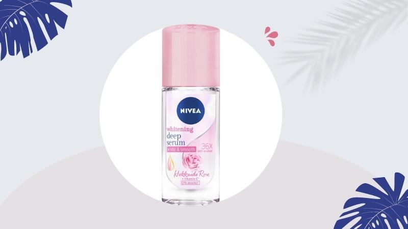 Lăn ngăn mùi Nivea serum trắng mịn hương hoa hồng Hokkaido