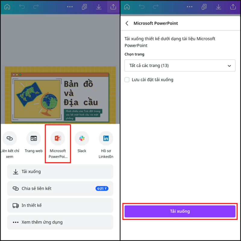 Cách chuyển Canva sang PowerPoint trên điện thoại Cách chuyển Canva sang PowerPoint trên điện thoại