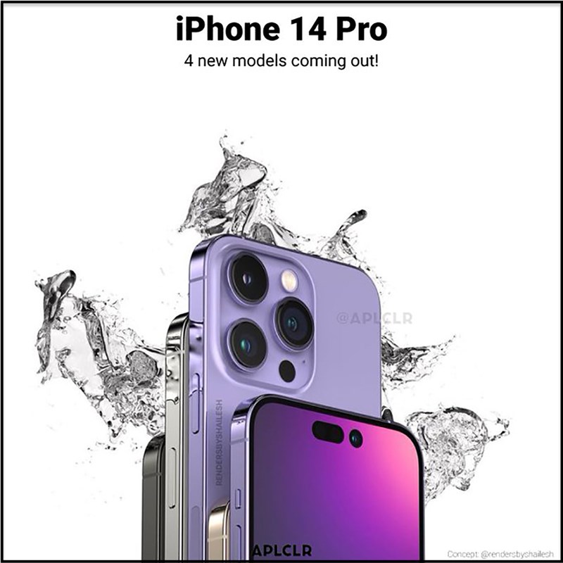 Concept iPhone 14 Pro màu tím Concept iPhone 14 Pro màu tím
