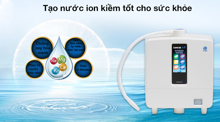 Nên mua máy lọc nước RO hay máy lọc nước ion kiềm? > Máy lọc nước ion kiềm Kangen LeveLuk K8 8 tấm điện cực 