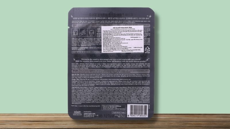 Thành phần của mặt nạ mắt than hoạt tính Purederm