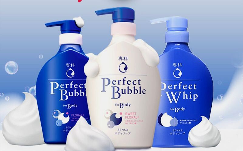 Review sữa tắm Senka Perfect Bubble for Body hương hoa hồng, đinh hương
