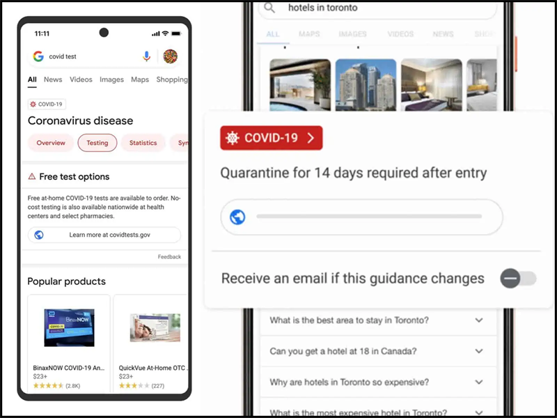 Cận cảnh tính năng mới về COVID-19 của Google Tìm kiếm