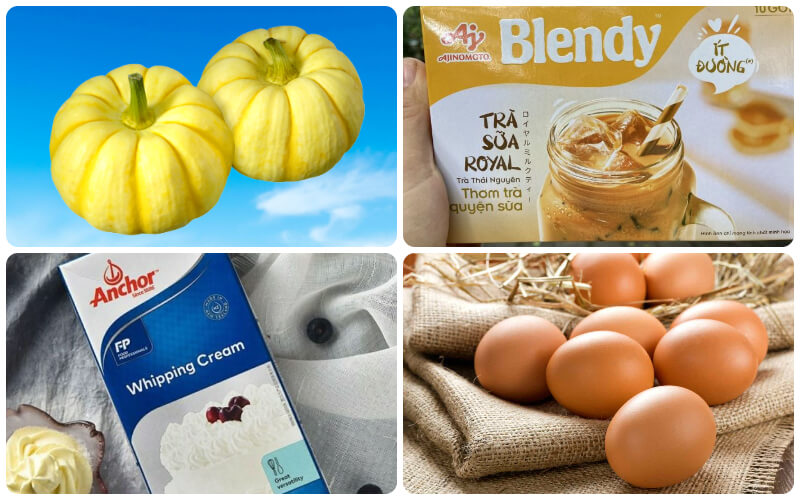 Nguyên liệu làm món Brulee trà sữa
