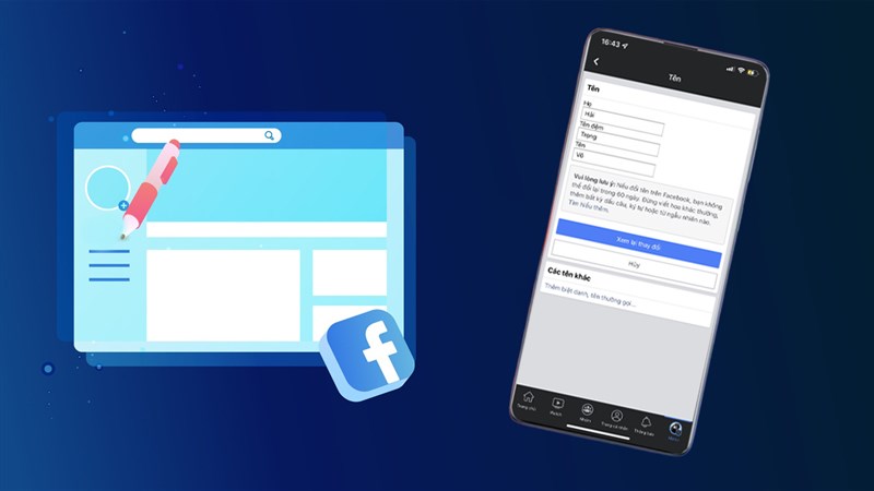 Tên Facebook: Tên Facebook của bạn là một cách quan trọng để xây dựng thương hiệu cá nhân trên mạng xã hội này. Hãy để tên Facebook của mình trở thành một thương hiệu đầy sức thu hút! Bằng cách lựa chọn tên đúng chất cá nhân, bạn sẽ thu hút được nhiều lượt theo dõi và giúp cho người khác nhớ đến bạn dễ dàng hơn.