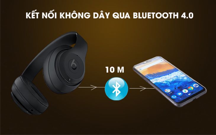 Tai nghe chụp tai Beats Studio3 Wireless MX422/ MX432 kết nối không dây qua Bluetooth 4.0