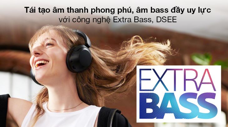 Tai nghe chụp tai Bluetooth Sony WH-XB910N Đen ngăn chặn âm thanh mạnh mẽ