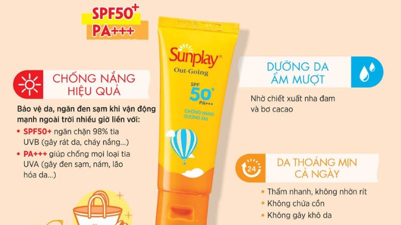 Tác dụng của kem chống nắng Sunplay Out-Going