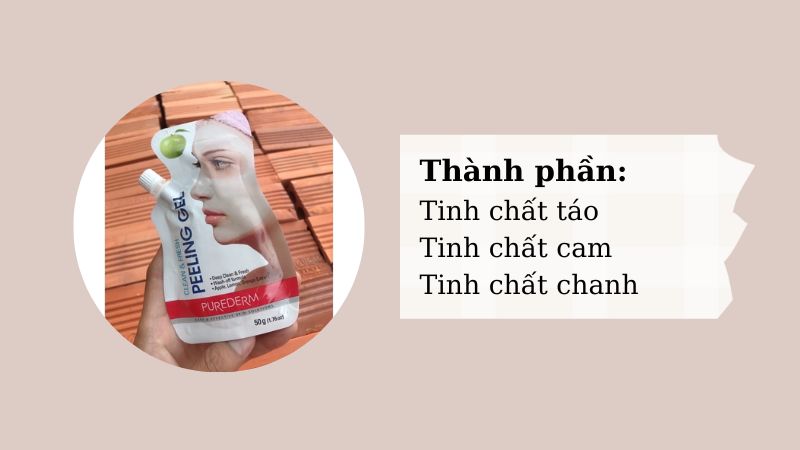 Thành phần của gel tẩy tế bào chết Purederm.