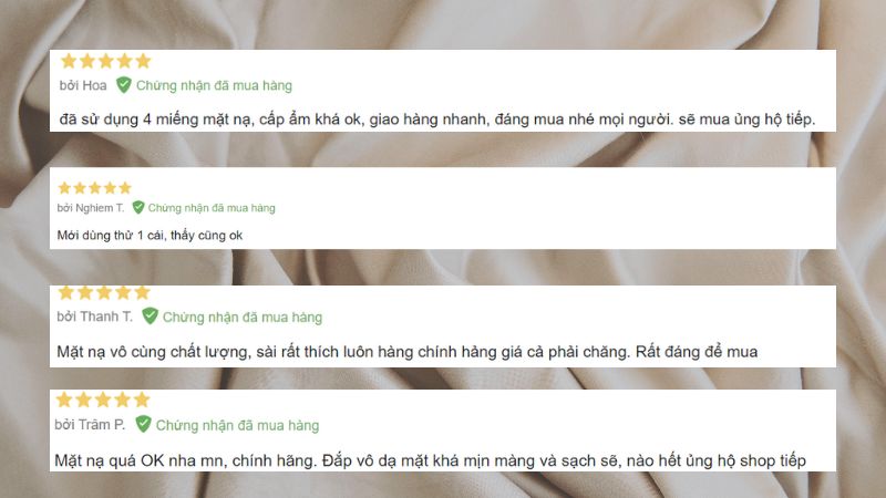 Một số đánh giá từ khách hàng