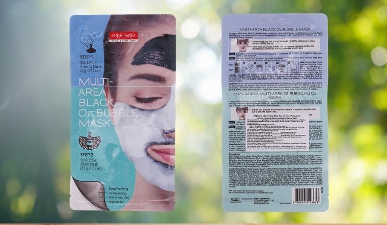 Review mặt nạ 2 chức năng bùn đen và oxy Purederm sạch mụn