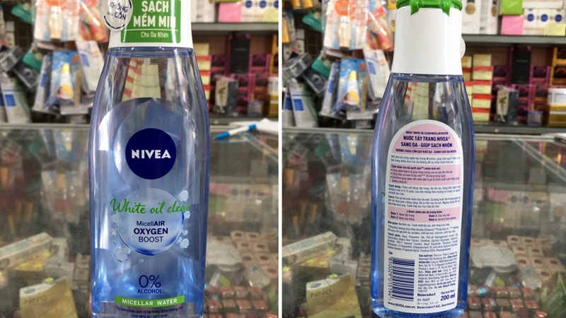 Nước tẩy trang Nivea sáng da sạch nhờn có bao bì, thiết kế bắt mắt