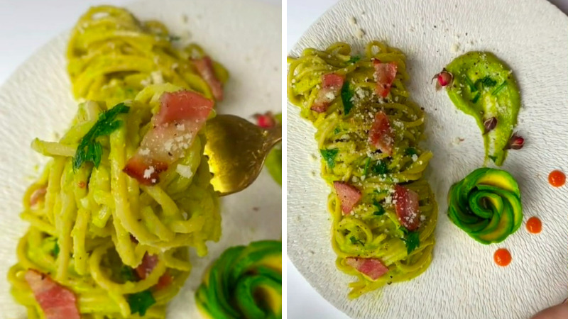 How to make spaghetti with avocado sauce is simple but delicious