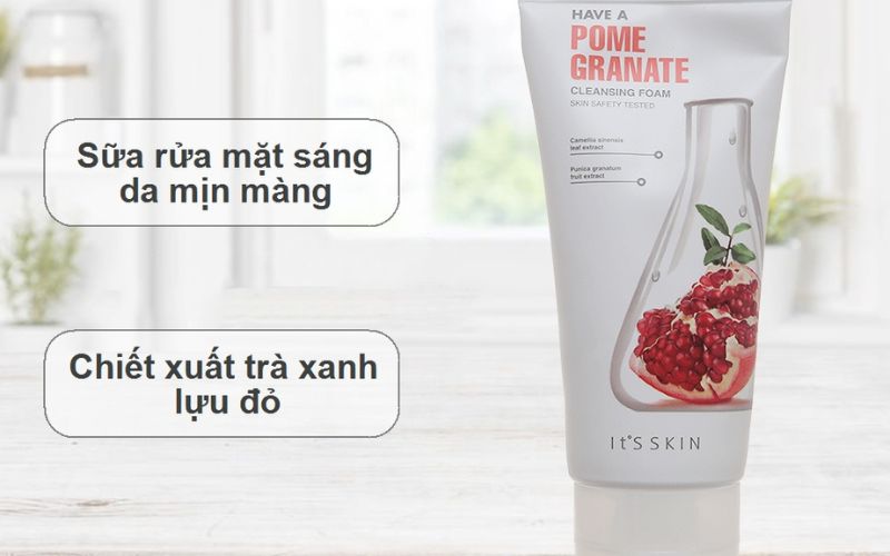 Ưu điểm sữa rửa mặt It's skin Have A Pomegranate Cleansing Foam trà xanh và lựu đỏ