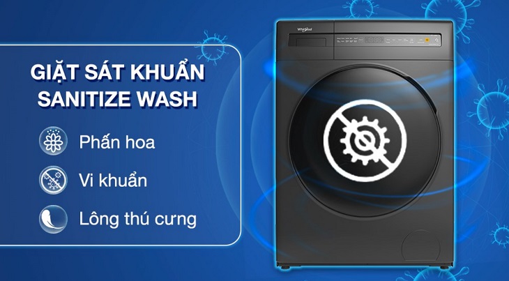 Chương trình Sanitize Wash trên máy giặt whirlpool