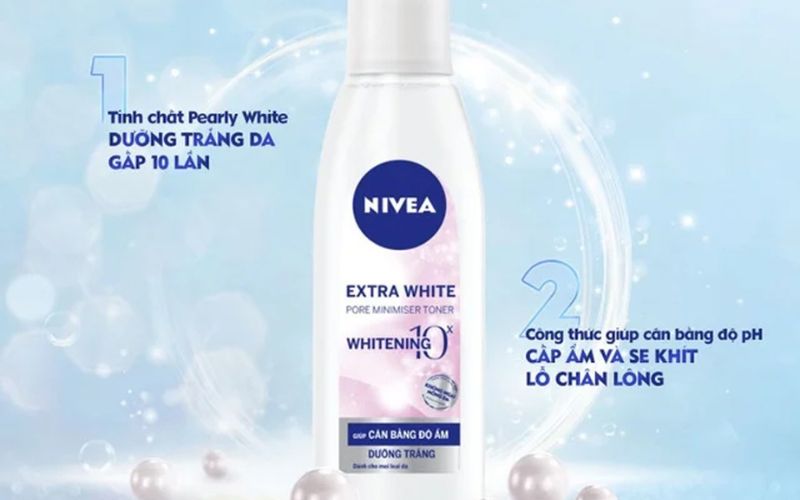 Tác dụng của nước hoa hồng dưỡng trắng da Nivea Extra White