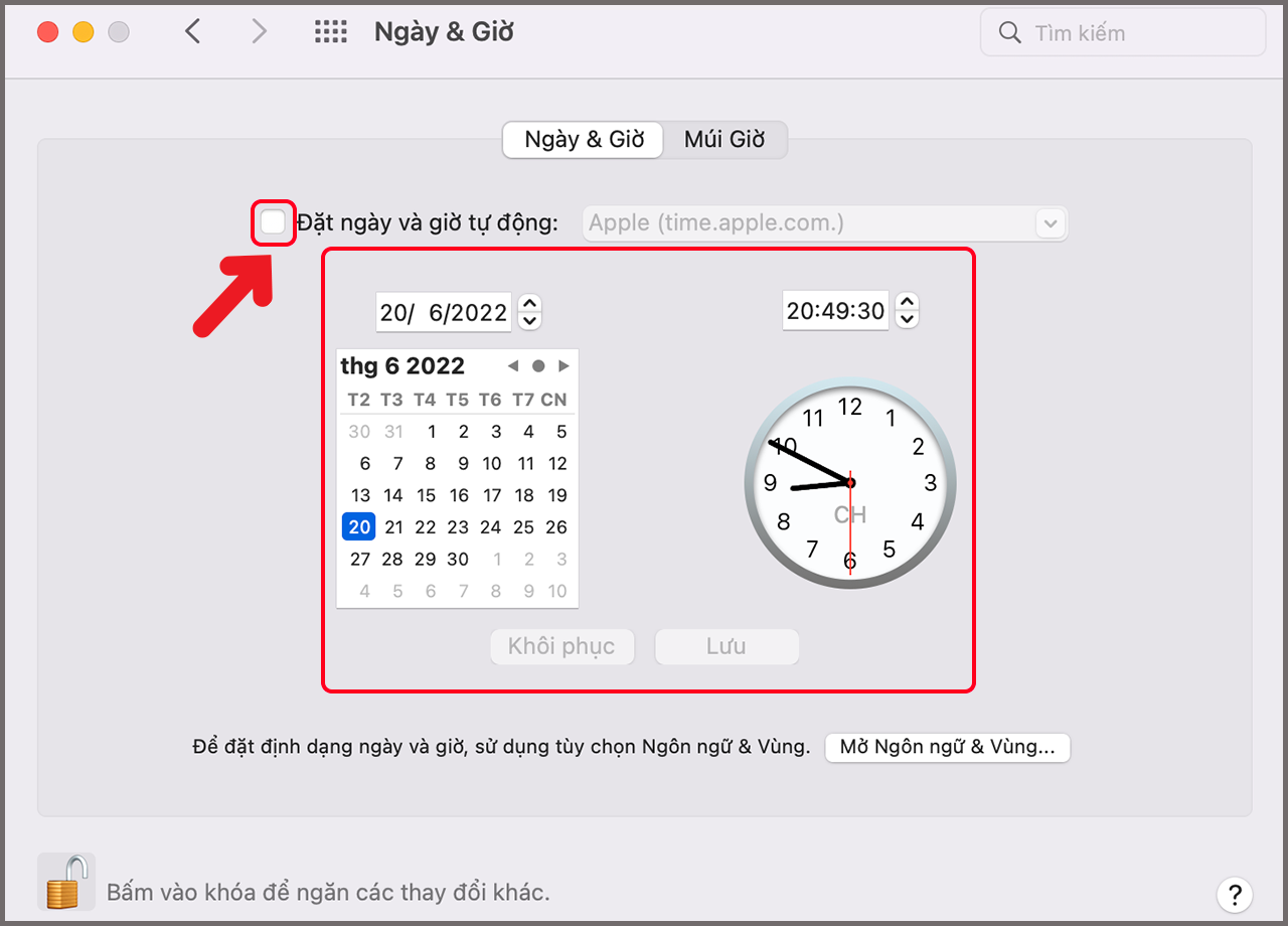 Hiển thị lịch trền màn hình MacBook