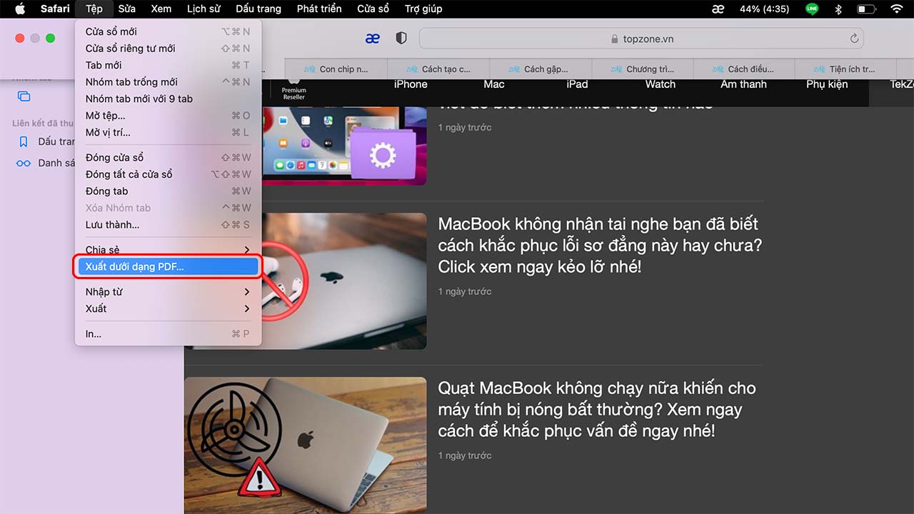 Cách sử dụng Safari trên MacBook