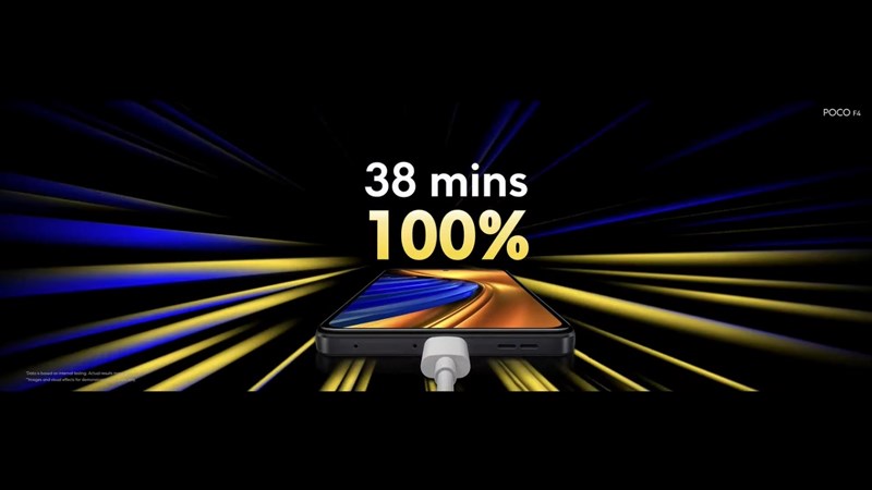 POCO F4 5G có thể được sạc đầy 100% chỉ sau 38 phút POCO F4 5G có thể được sạc đầy 100% chỉ sau 38 phút