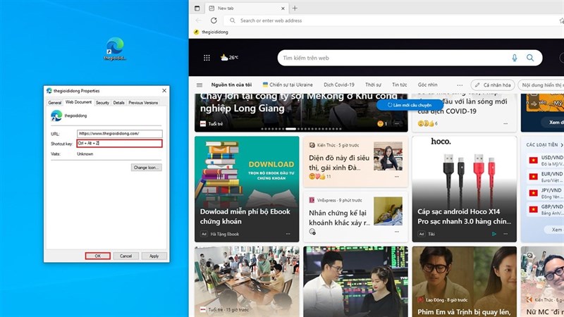 Cách mở nhanh Website bằng phím tắt trên Windows