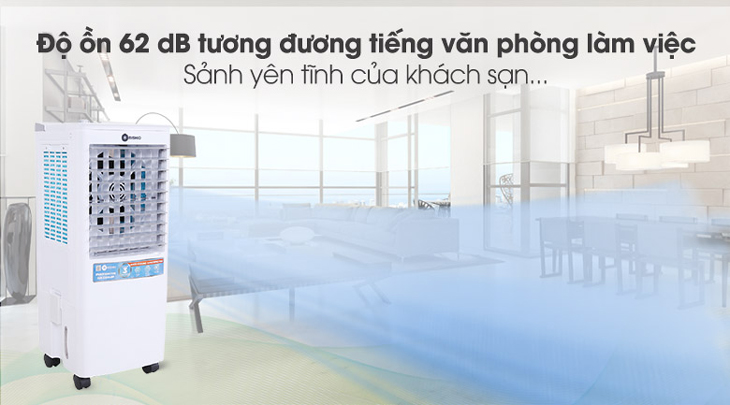 Quạt điều hòa Mishio MK-266 có độ ồn dưới 62 dB, không ảnh hưởng đến người xung quanh