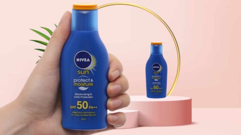 Bao bì, thiết kế của sữa chống nắng và dưỡng ẩm da toàn thân Nivea SPF 50/PA++