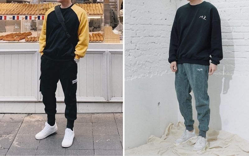 Kiểu phối sweater, quần jogger và giày bata vô cùng trẻ trung, năng động