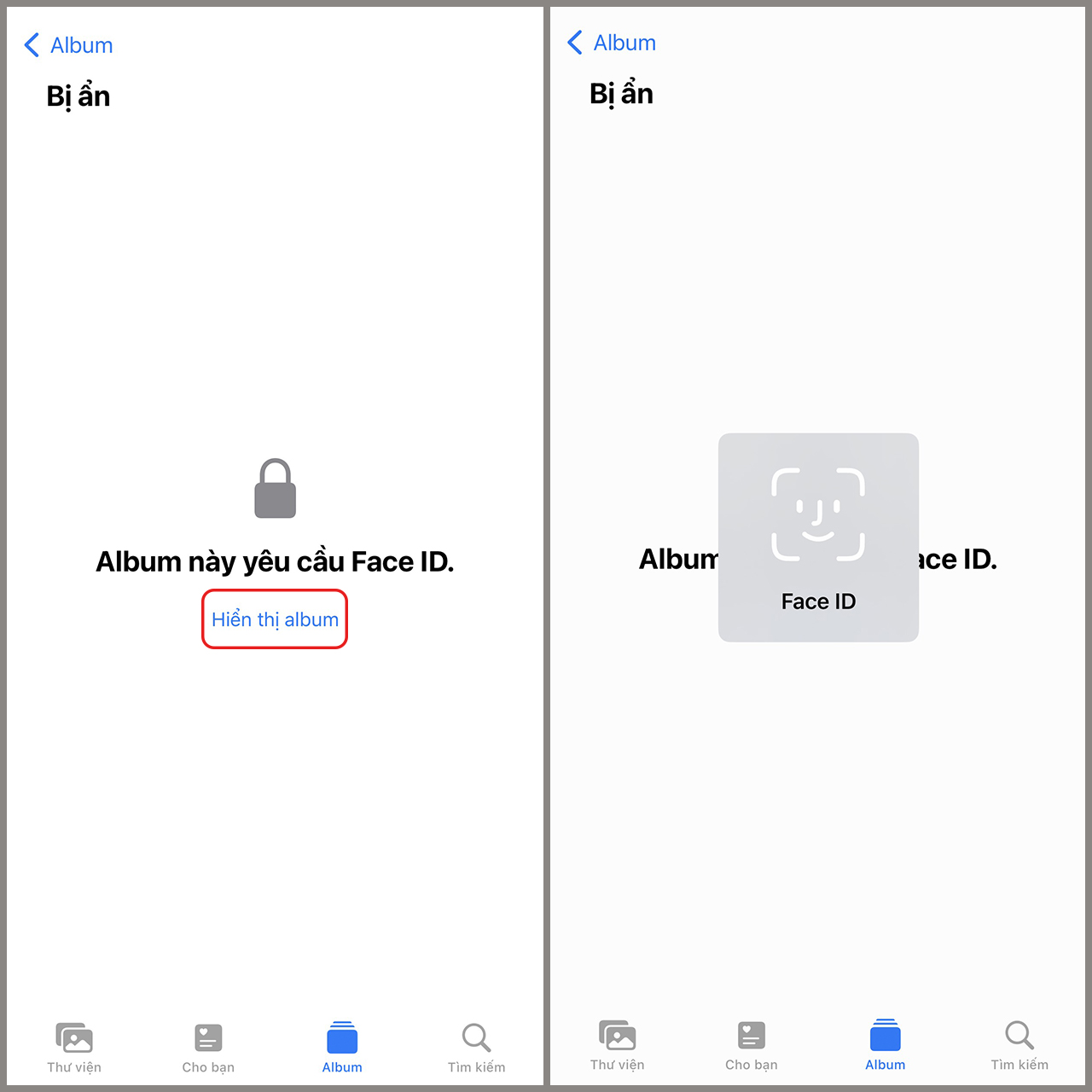 Cách khóa ảnh bằng Face ID trên Iphone