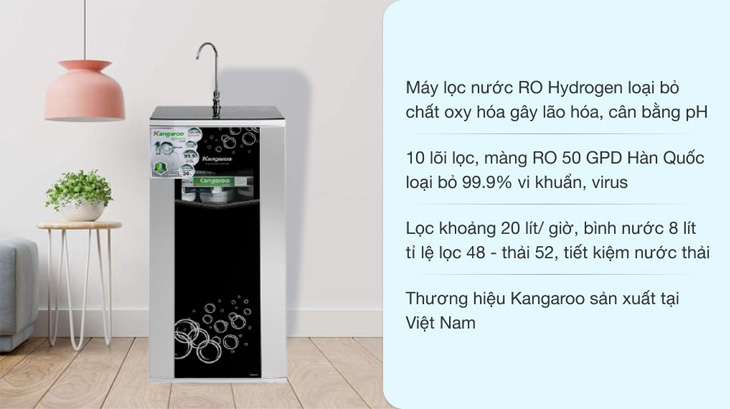 So sánh máy lọc nước RO và Hydrogen: Nên mua loại nào? > Máy lọc nước R.O Hydrogen Kangaroo KG10G5VTU 10 lõi