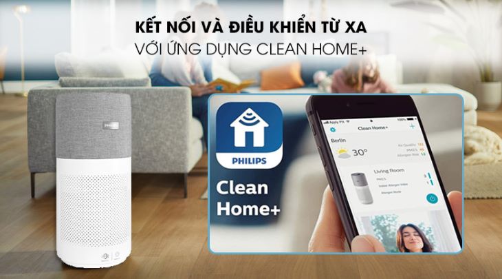 theo dõi chất lượng không khí qua ứng dụng Clean Home+