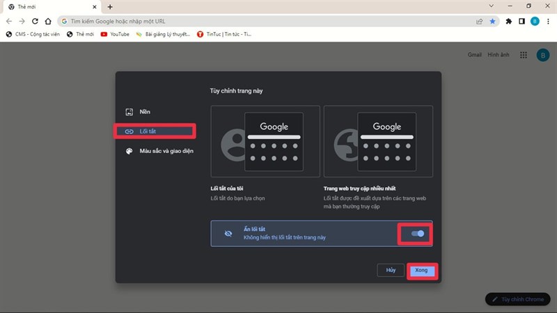 Cách xóa, ẩn các shortcut trên Google Chrome cực tiện có thể bạn chưa biết Cách xóa, ẩn các shortcut trên Google Chrome cực tiện có thể bạn chưa biết