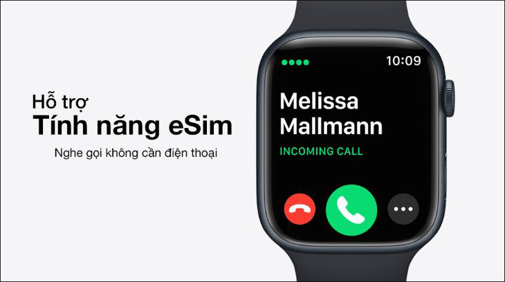 Năm 2022 thì nên chọn mua Apple Watch phiên bản nào? > Nghe gọi trực tiếp trên đồng hồ với eSim