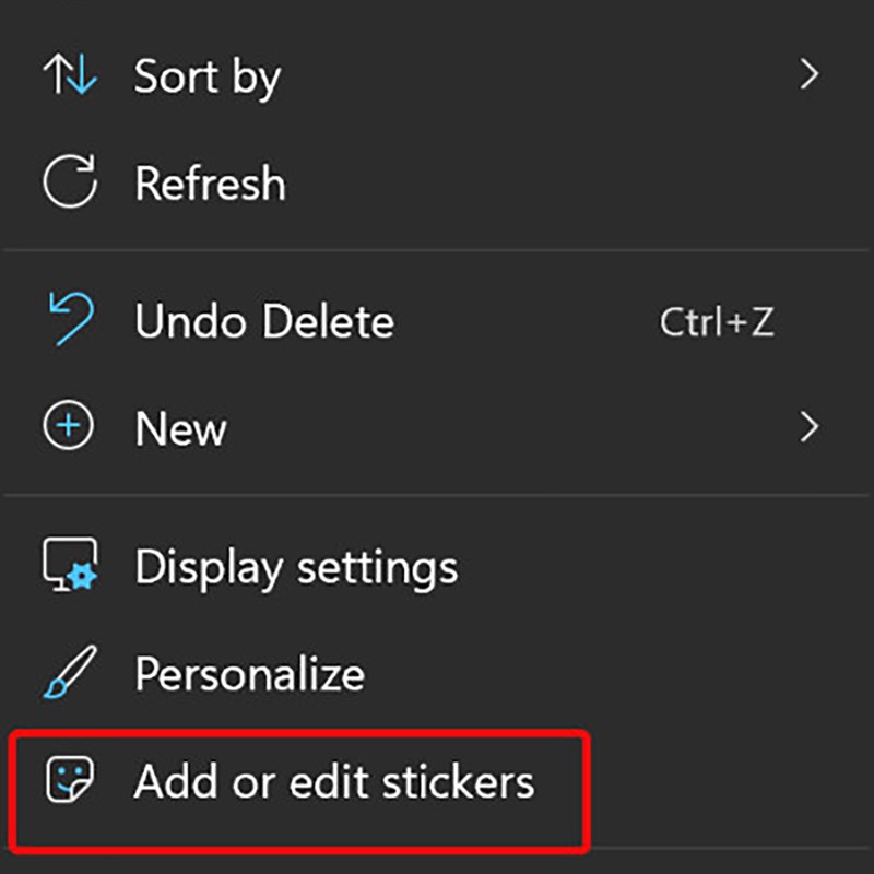 Cách kích hoạt và sử dụng stickers trên màn hình Windows 11