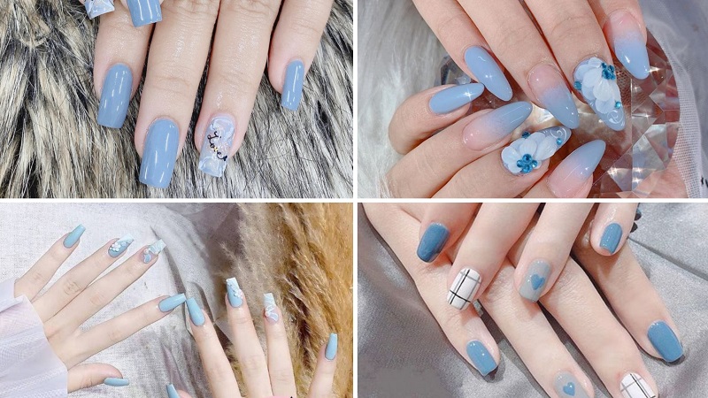 Tổng hợp các mẫu nail sơn móng tay màu xanh dương đẹp  VNTESTBANK