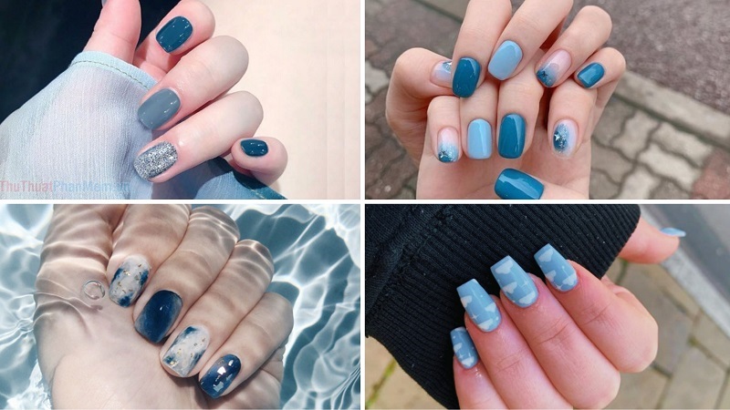 Nail màu xanh nước biển