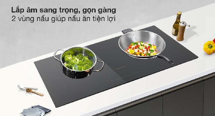 Bếp từ đôi loại nào tốt? Nên chọn mua bếp từ đôi hãng nào? > Bếp từ đôi lắp âm Kangaroo KG851i sang trọng, gọn gàng
