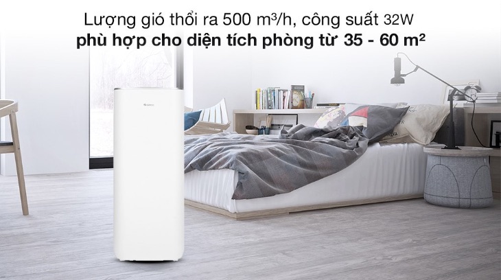 Máy lọc không khí Gree GCF500AENA có công suất làm việc khá mạnh mẽ