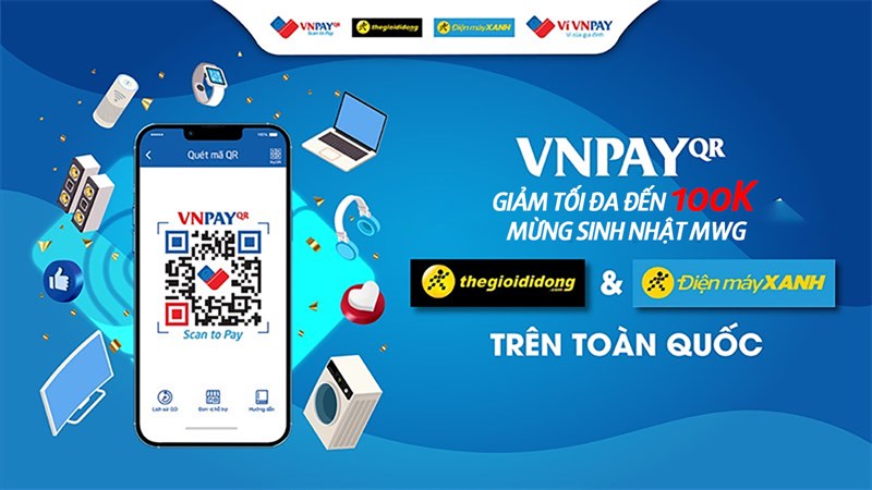 Nhập mã MWG18 giảm 3% tối đa 100K khi thanh toán qua VNPAY QR Nhập mã MWG18 giảm 3% tối đa 100K khi thanh toán qua VNPAY QR