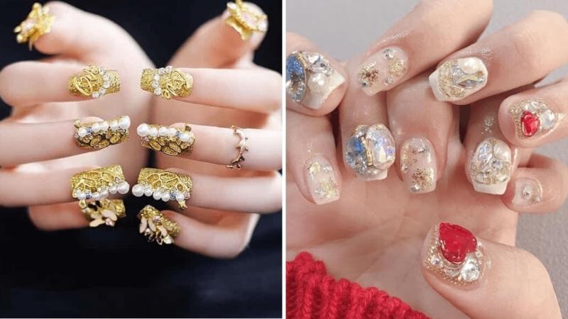 Mẫu nail đính đá cực sang chảnh  Xu hướng nail năm 2022 UPDATE