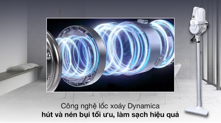 Máy hút bụi Mishio có tốt không? Có nên mua không? > Máy hút bụi Mishio được trang bị công nghệ hút lốc xoáy Dynamica hiện đại