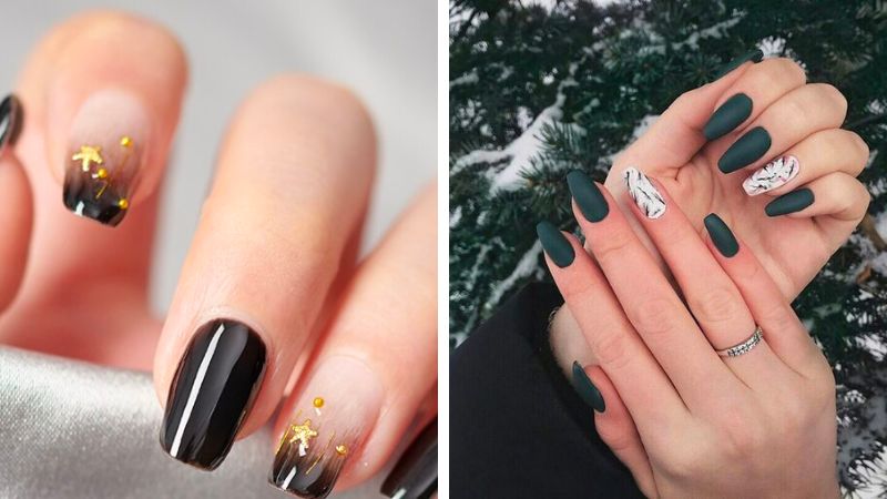 Attractive deep color nail designs