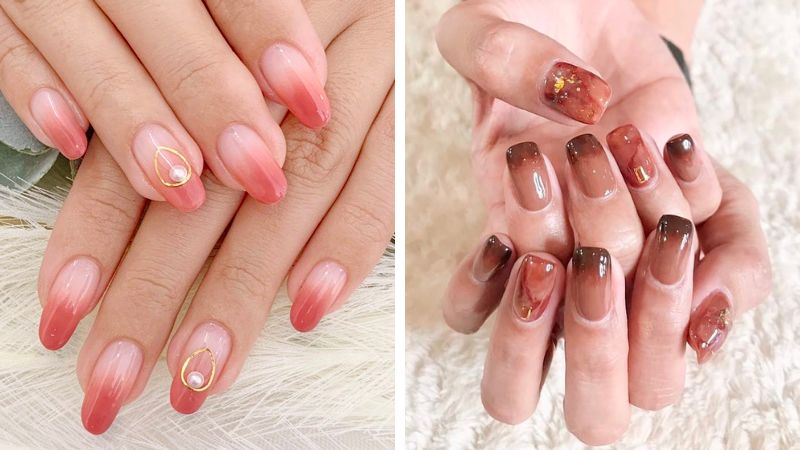 Impressive ombre bridal nail designs