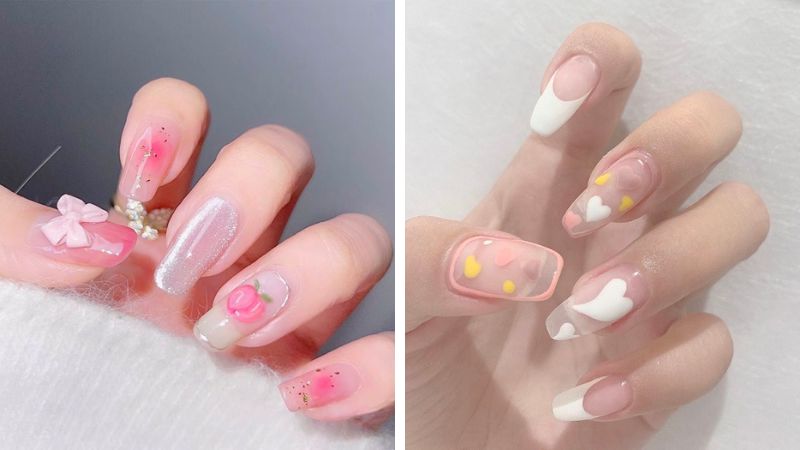 Pink nail designs for students