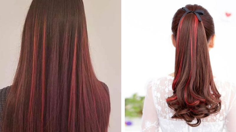 Haare färben, um rotes Haar hervorzuheben