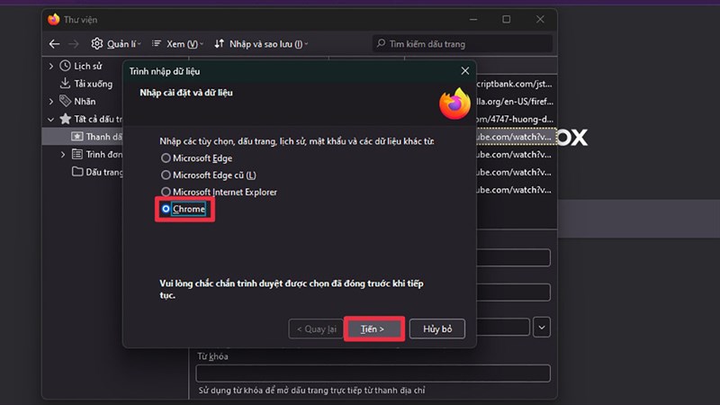 Cách nhập dữ liệu bookmark từ trình duyệt khác vào Mozilla Firefox Cách nhập dữ liệu bookmark từ trình duyệt khác vào Mozilla Firefox