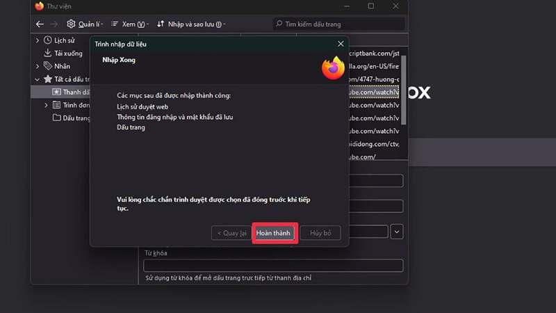 Cách nhập dữ liệu bookmark từ trình duyệt khác vào Mozilla Firefox Cách nhập dữ liệu bookmark từ trình duyệt khác vào Mozilla Firefox