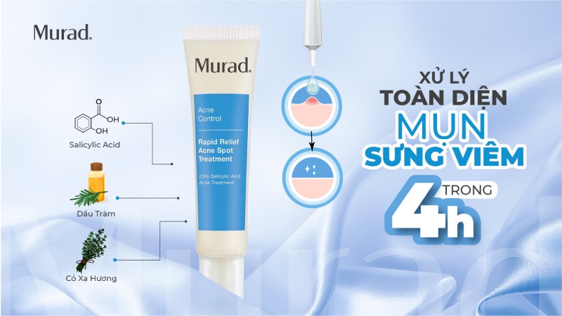 Công dụng gel chấm mụn Murad Rapid Relief Acne Spot Treatment 4h