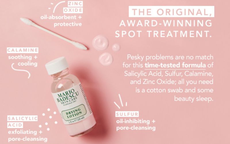 Thành phần của Mario Badescu Drying Lotion trị mụn