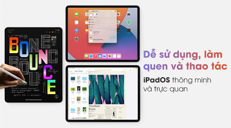 Thao tác dễ dàng trên máy tính bảng iPad Pro M1 12.9 inch WiFi 128GB